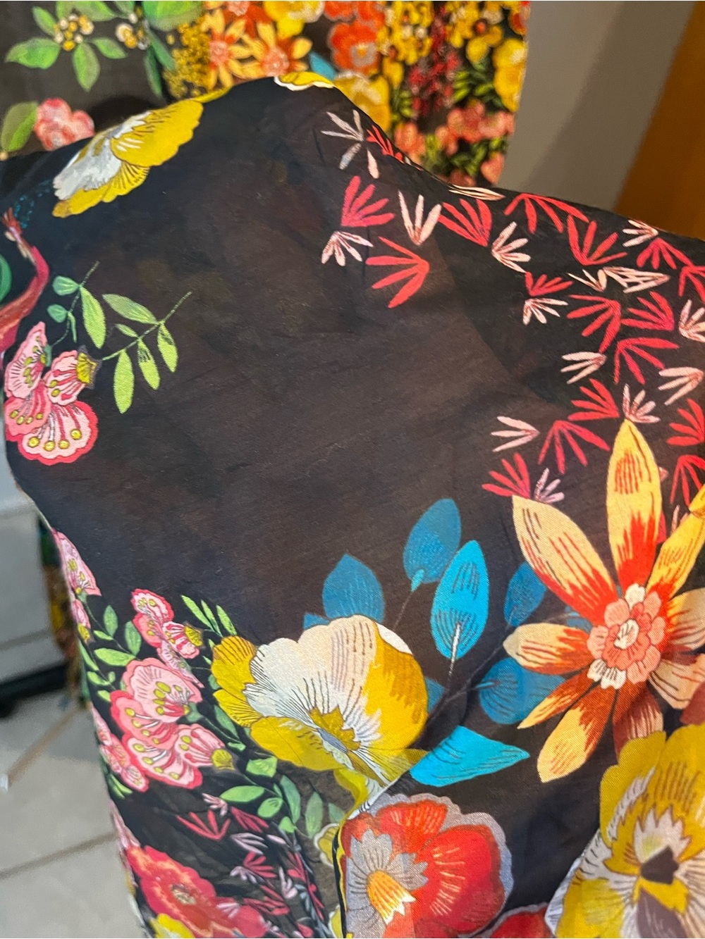 Johnny Was Black Maxi Dress with Multicolor Floral Print - Picture 9 of 9